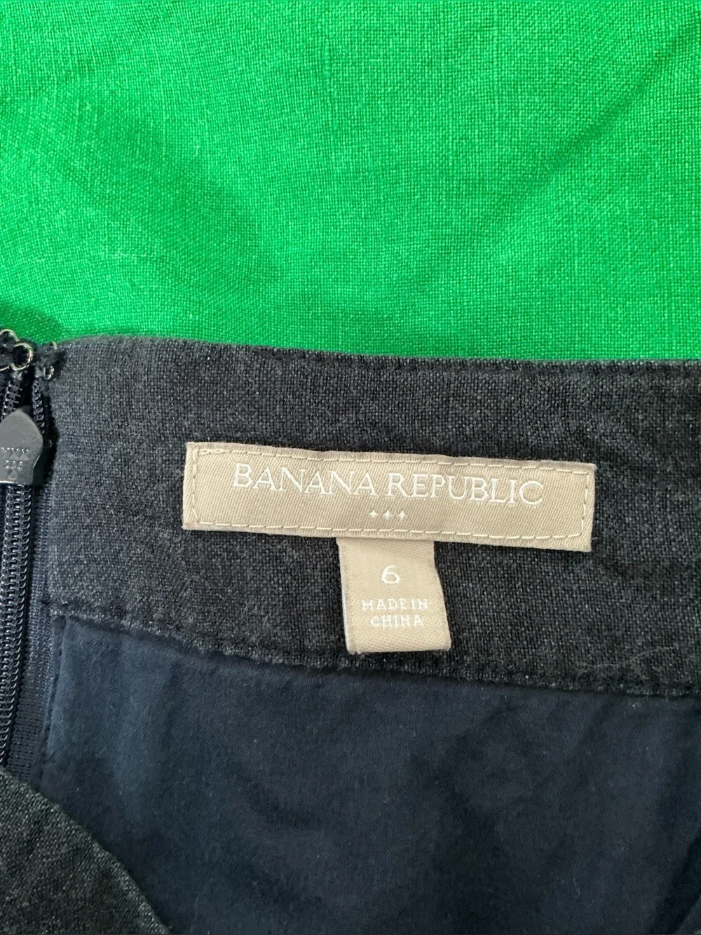 BANANA REPUBLIC FACTORY Black and Green Striped A-Line Skirt